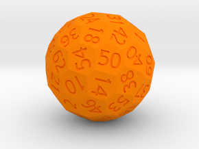 Polyhedral d64 in Orange Smooth Versatile Plastic