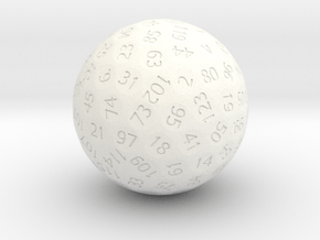 d130 Antipodal Sphere Dice in White Processed Versatile Plastic