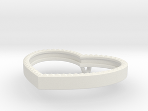 Heart Pendant Frame faceted in White Natural Versatile Plastic
