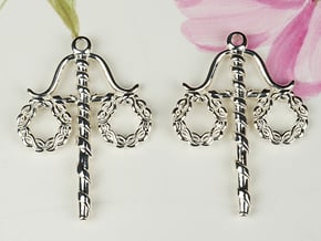 Swedish maypole midsommar midsummer earrings in Polished Silver