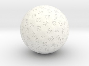 d147 Sphere Dice in White Processed Versatile Plastic