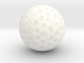 d143 Sphere Dice in White Processed Versatile Plastic