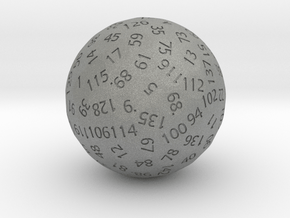 d143 Sphere Dice in Gray PA12