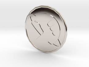 Hitchhikers 21mm token in Rhodium Plated Brass