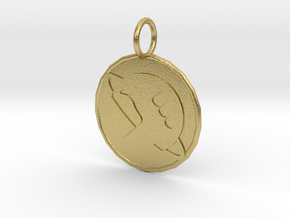 Hitch Hikers 21mm Pendant in Natural Brass
