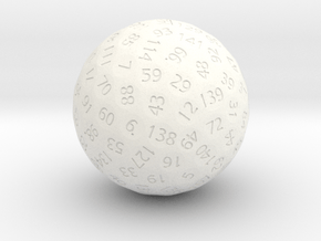 d148 Antipodal Sphere Dice in White Processed Versatile Plastic