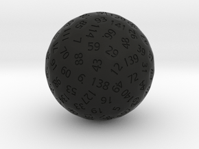 d148 Antipodal Sphere Dice in Black Premium Versatile Plastic