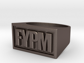 FYPM Ring in Polished Bronzed-Silver Steel: 4 / 46.5