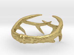 Antler Ring in Natural Brass: 4 / 46.5