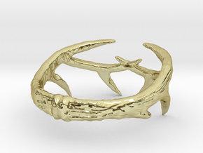 Antler Ring in 18k Gold Plated Brass: 4 / 46.5