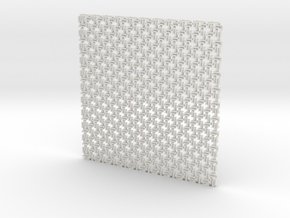 Square Maille flat N coaster (1) in White Natural Versatile Plastic
