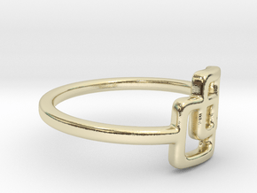 2 squared Ring in 9K Yellow Gold : 5 / 49