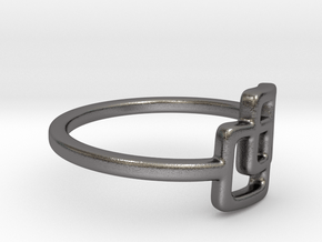 2 squared Ring in Processed Stainless Steel 316L (BJT): 9 / 59