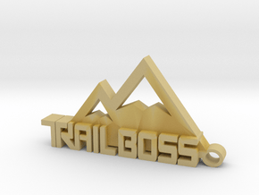 Trail Boss logo Keychain in Tan Fine Detail Plastic