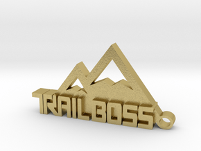Trail Boss logo Keychain in Natural Brass