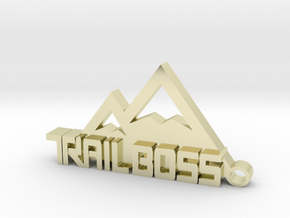 Trail Boss logo Keychain in 14k Gold Plated Brass