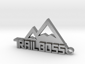 Trail Boss logo Keychain in Natural Silver