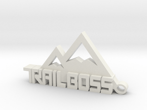 Trail Boss logo Keychain in White Natural TPE (SLS)