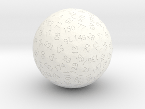 d185 Sphere Dice in White Processed Versatile Plastic
