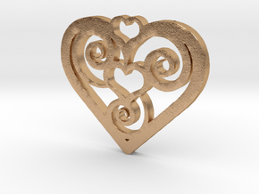 Heart Trinity Pendant in Natural Bronze