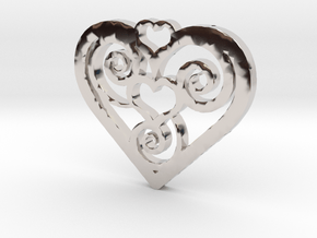 Heart Trinity Pendant in Platinum