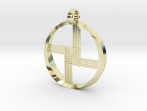 Saint Brigid Cross Pendant 21mm  in Vermeil