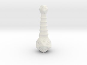 D20 Rattle in White Natural Versatile Plastic