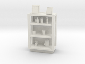 Bookcase 1:24 Scale in White Natural Versatile Plastic