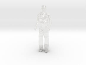 Stretcher Bearer Standing in Clear Ultra Fine Detail Plastic: 1:48 - O