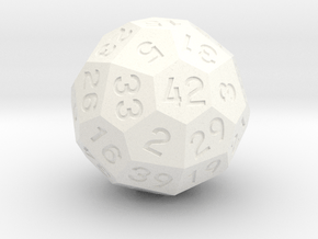 Polyhedral d42 in White Processed Versatile Plastic