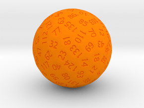 d136 Antipodal Sphere Dice in Orange Processed Versatile Plastic