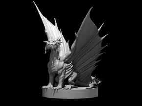 Gold Dragon Wyrmling Updated sitting in Clear Ultra Fine Detail Plastic