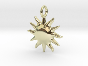 Small sun pendant in 14k Gold Plated Brass