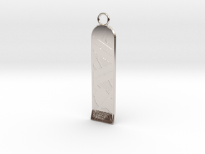 Hoverboard Pendant 22mm  in Rhodium Plated Brass