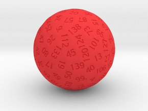 d144 Antipodal Sphere Dice in Red Processed Versatile Plastic
