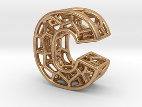 Bionic Necklace Pendant Design - Letter C in Natural Bronze