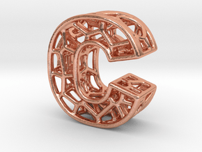 Bionic Necklace Pendant Design - Letter C in Natural Copper