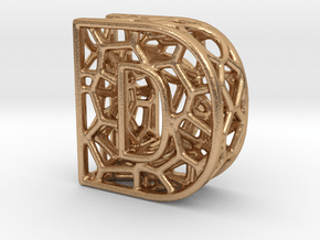 Bionic Necklace Pendant Design - Letter D in Natural Bronze