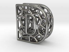 Bionic Necklace Pendant Design - Letter D in Natural Silver