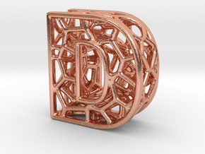Bionic Necklace Pendant Design - Letter D in Natural Copper