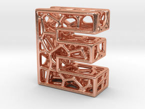 E_1Bionic Necklace Pendant Design - Letter E in Natural Copper