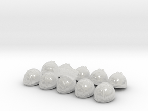 Space Defenders Base Squad Closed Helmets X10 in Clear Ultra Fine Detail Plastic