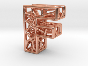 Bionic Necklace Pendant Design - Letter F in Natural Copper