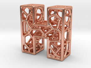 Bionic Necklace Pendant Design - Letter H in Natural Copper