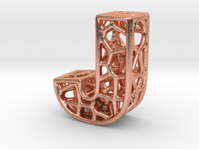 Bionic Necklace Pendant Design - Letter J in Natural Copper