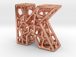 Bionic Necklace Pendant Design - Letter K in Natural Copper