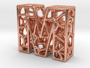 Bionic Necklace Pendant Design - Letter M in Natural Copper