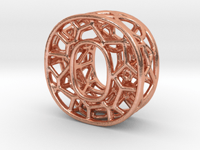 Bionic Necklace Pendant Design - Letter O in Natural Copper