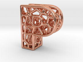 Bionic Necklace Pendant Design - Letter P in Natural Copper
