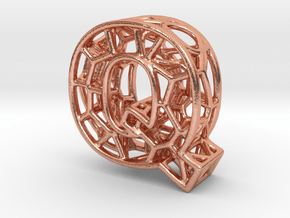 Bionic Necklace Pendant Design - Letter Q in Natural Copper